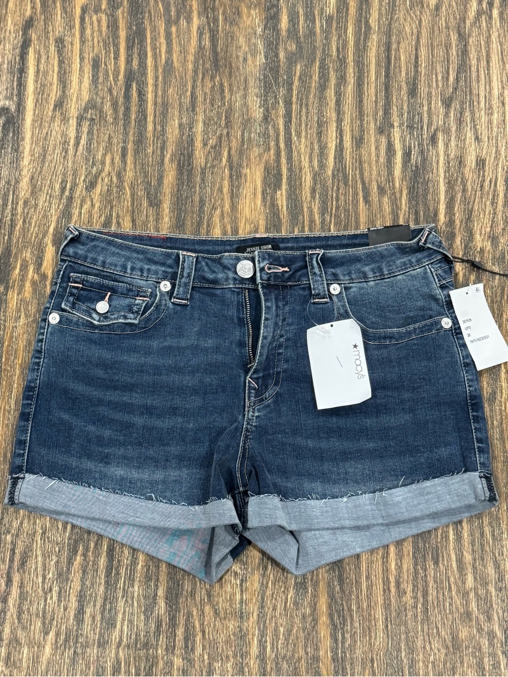 True Religion Jennie Curvy Denim Shorts Women’s 30 Mid Rise Cuffed NWT